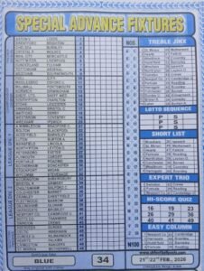 Week 34 special advance fixtures