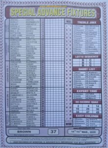 Week 37 Special advance fixtures