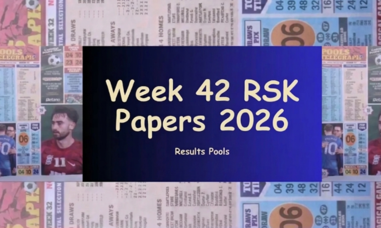 Week 42 RSK Pool Papers 2026 Bob Morton, Soccer X Research, Pool Telegraph