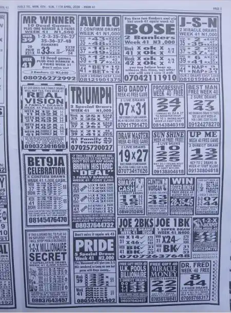 week 41 pools telegraph 2026 page 9