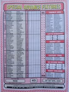 week 43 special advance fixtures 2026