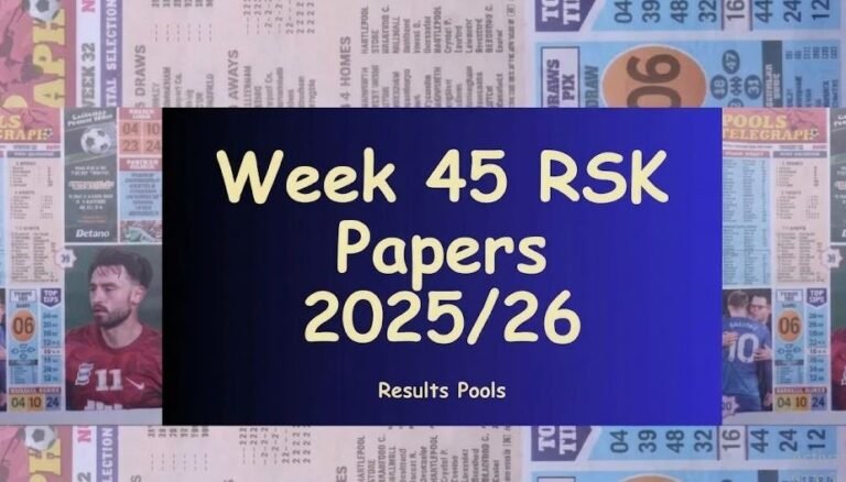 Week 45 RSK Pool Papers 2026: Bob Morton, Capital International Soccer Research