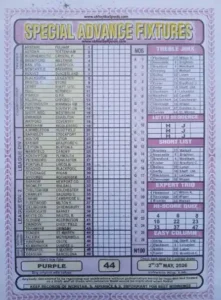 week 44 special advance fixtures 2026 front page